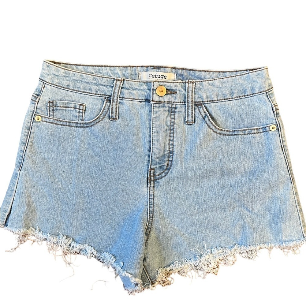 Refuge High waist Light Wash Denim Cut Off Shorts - Size 6